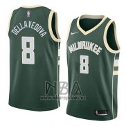 Camiseta Milwaukee Bucks Matthew Dellavedova NO 8 Icon 2018 Verde