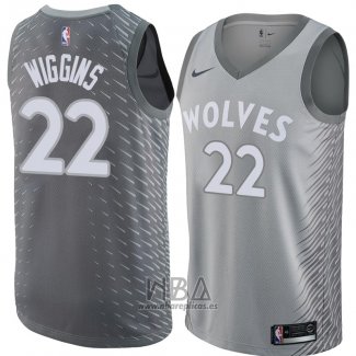 Camiseta Minnesota Timberwolves Andrew Wiggins NO 22 Ciudad 2018 Gris