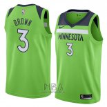 Camiseta Minnesota Timberwolves Anthony Brown NO 3 Statement 2018 Verde