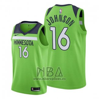 Camiseta Minnesota Timberwolves James Johnson NO 16 Statement 2019-20 Verde