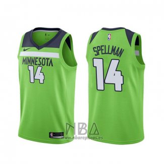 Camiseta Minnesota Timberwolves Omari Spellman NO 14 Statement Verde