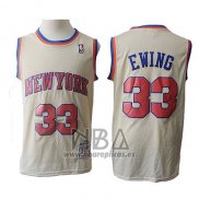 Camiseta New York Knicks Patrick Ewing NO 33 Retro Crema