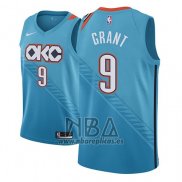 Camiseta Oklahoma City Thunder Jerami Grant NO 9 Ciudad 2018-19 Azul