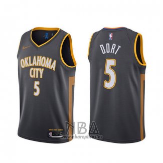 Camiseta Oklahoma City Thunder Luguentz Dort NO 5 Ciudad 2020 Gris