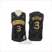 Camiseta Philadelphia 76ers Allen Iverson NO 3 Hardwood Classics Negro