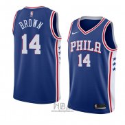 Camiseta Philadelphia 76ers Anthony Brown NO 14 Icon 2018 Azul