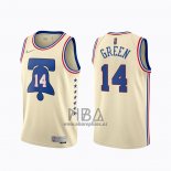 Camiseta Philadelphia 76ers Danny Green NO 14 Earned 2020-21 Crema