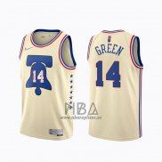 Camiseta Philadelphia 76ers Danny Green NO 14 Earned 2020-21 Crema