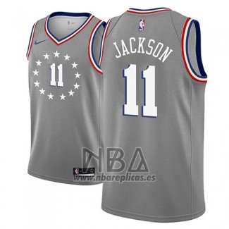 Camiseta Philadelphia 76ers Demetrius Jackson NO 11 Ciudad 2018-19 Gris