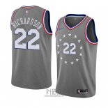 Camiseta Philadelphia 76ers Malachi Richardson NO 22 Ciudad 2018-19 Gris