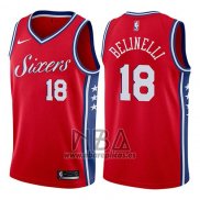 Camiseta Philadelphia 76ers Marco Belinelli NO 18 Statement 2017-18 Rojo