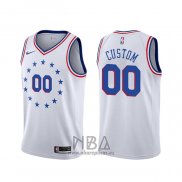 Camiseta Philadelphia 76ers Personalizada Earned Blanco