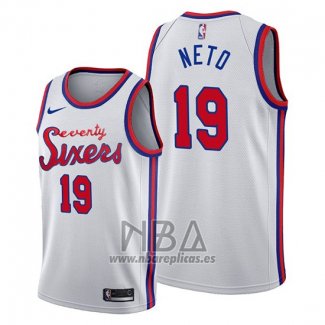 Camiseta Philadelphia 76ers Raul Neto NO 19 Classic 2019-20 Blanco