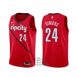 Camiseta Portland Trail Blazers Anfernee Simons NO 24 Earned Rojo