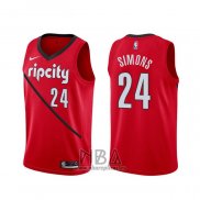 Camiseta Portland Trail Blazers Anfernee Simons NO 24 Earned Rojo