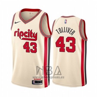 Camiseta Portland Trail Blazers Anthony Tolliver NO 43 Ciudad Crema