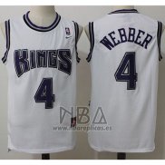 Camiseta Sacramento Kings Chris Webber NO 4 Retro Blanco