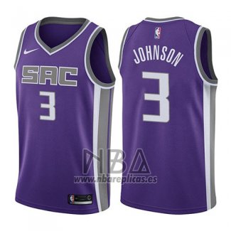 Camiseta Sacramento Kings Joe Johnson NO 3 Icon 2017-18 Violeta