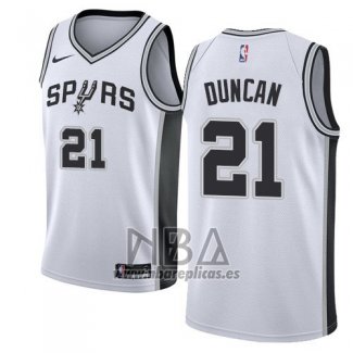 Camiseta San Antonio Spurs Tim Duncan NO 21 Association 2017-18 Blanco