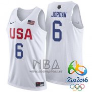 Camiseta USA 2016 Lebron James NO 6 Blanco