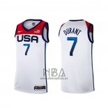 Camiseta USA 2021 Kevin Durant NO 7 Blanco