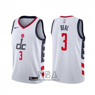 Camiseta Washington Wizards Bradley Beal NO 3 Ciudad 2019-20 Blanco