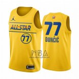 Camiseta All Star 2021 Dallas Mavericks Luka Doncic NO 77 Oro