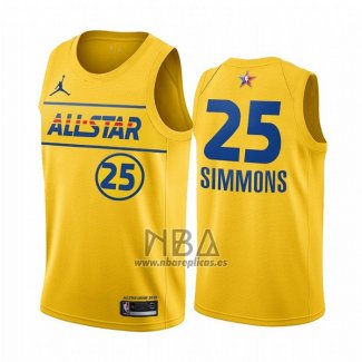 Camiseta All Star 2021 Philadelphia 76ers Ben Simmons NO 25 Oro