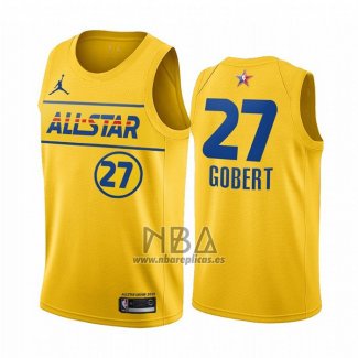 Camiseta All Star 2021 Utah Jazz Rudy Gobert NO 27 Oro