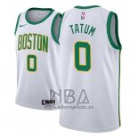 Camiseta Boston Celtics Jayson Tatum NO 0 Ciudad 2018-19 Blanco