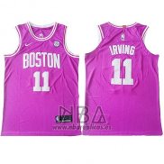 Camiseta Boston Celtics Kyrie Irving NO 11 Autentico Rosa