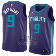 Camiseta Charlotte Hornets Mangok Mathiang NO 9 Statemen 2018 Violetat