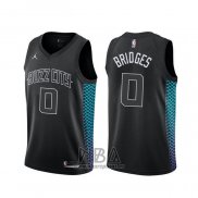 Camiseta Charlotte Hornets Miles Bridges NO 0 Ciudad Negro