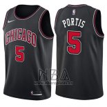 Camiseta Chicago Bulls Bobby Portis NO 5 Statement 2017-18 Negro