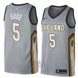 Camiseta Cleveland Cavaliers Rodney Hood NO 5 Ciudad 2018 Gris