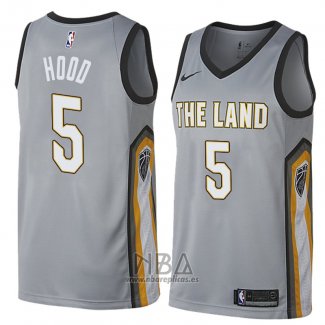 Camiseta Cleveland Cavaliers Rodney Hood NO 5 Ciudad 2018 Gris