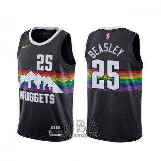 Camiseta Denver Nuggets Malik Beasley NO 25 Ciudad 2019-20 Negro