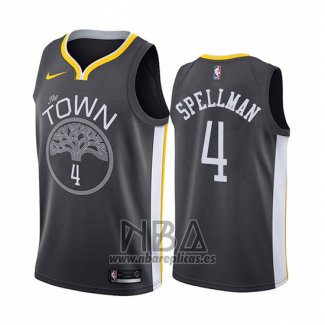 Camiseta Golden State Warriors Omari Spellman NO 4 Ciudad Negro