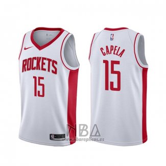 Camiseta Houston Rockets Clint Capela NO 15 Association Blanco