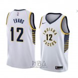 Camiseta Indiana Pacers Tyreke Evans NO 12 Association 2018 Blanco