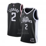 Camiseta Los Angeles Clippers Kawhi Leonard NO 2 Ciudad 2020-21 Negro