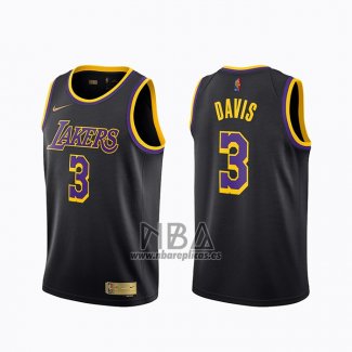 Camiseta Los Angeles Lakers Anthony Davis NO 3 Earned 2020-21 Negro