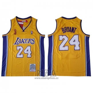 Camiseta Los Angeles Lakers Kobe Bryant NO 24 2009 Finals Amarillo