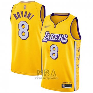 Camiseta Los Angeles Lakers Kobe Bryant NO 8 Ciudad Edition Amarillo