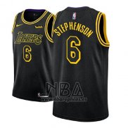 Camiseta Los Angeles Lakers Lance Stephenson NO 6 Ciudad 2018 Negro