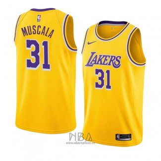 Camiseta Los Angeles Lakers Mike Muscala NO 31 Icon 2018-19 Amarillo