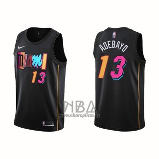 Camiseta Miami Heat Bam Adebayo NO 13 Ciudad 2021-22 Negro