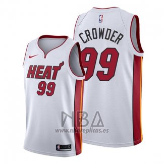 Camiseta Miami Heat Jae Crowder NO 99 Association 2019-20 Blanco