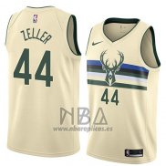 Camiseta Milwaukee Bucks Tyler Zeller NO 44 Ciudad 2018 Crema