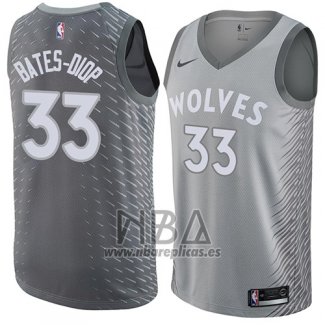 Camiseta Minnesota Timberwolves Keita Bates-Diop NO 33 Ciudad 2017-18 Gris